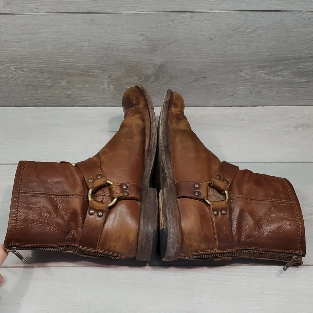Frye Womens Veronica Harness Ankle Leather Boots Boho shoes sz 9.5B